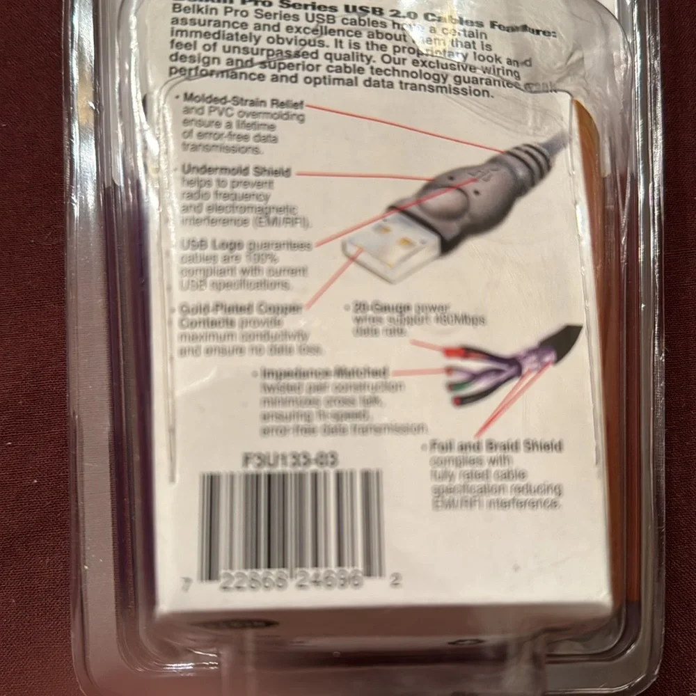 🔥🔥HOST PIC🔥🔥*Belkin USB2 hi speed cable NWT